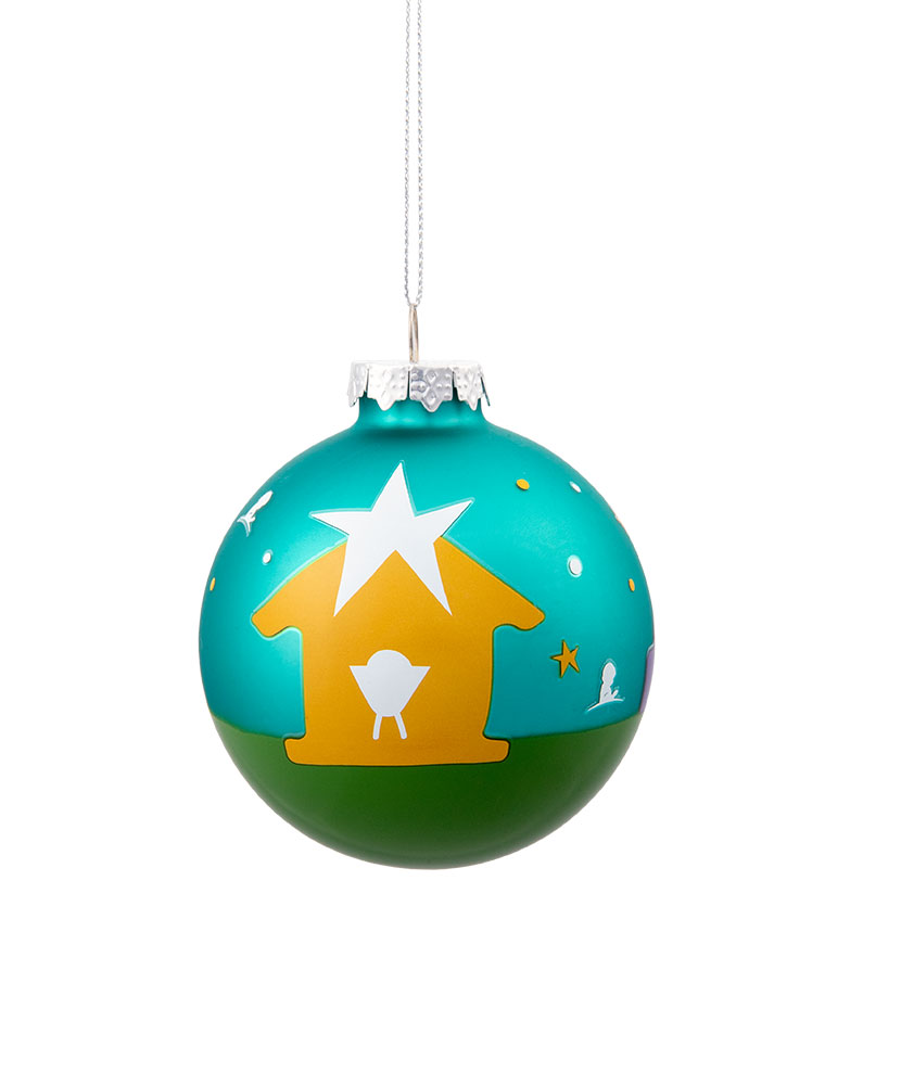 Patient Art Inspired Big Star Manger 3" Glass Ornament